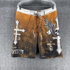 Affliction Shorts Mens 33‎ Multicolor Board Swimwear Mid Rise Drawstring Beach